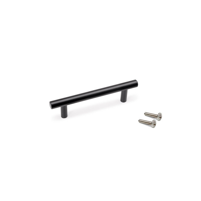 Emuca Lot de 10 poignées pour meubles Orlando, L136mm, entraxe 96mm, Acier, Peint en noir Emuca Lot de 10 poignées pour meubles Orlando, L136mm, entraxe 96mm, Acier, Peint en noir