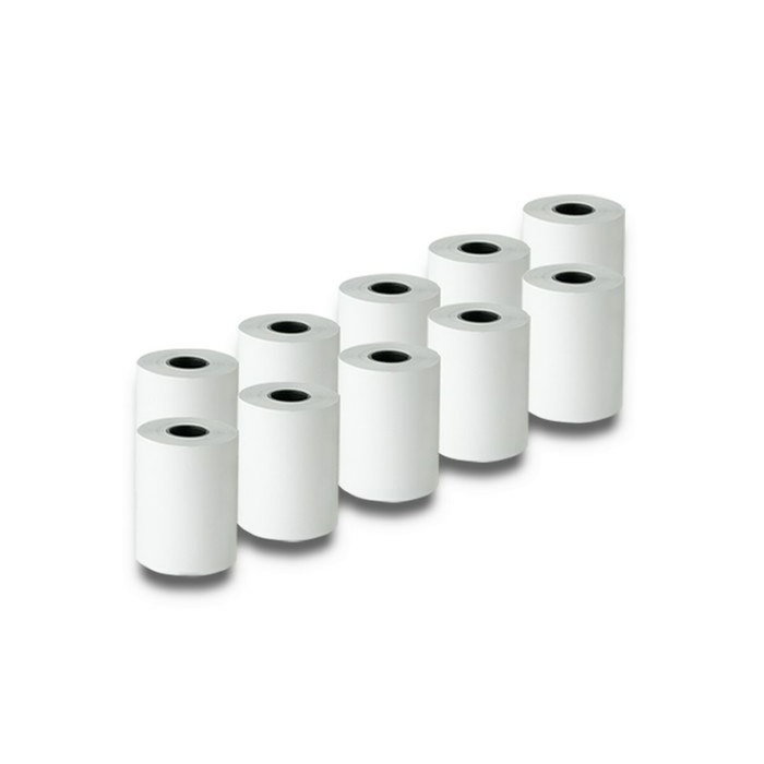 Qoltec Rouleau de Papier Thermique Blanc 57 mm 20 m, 10 Unités