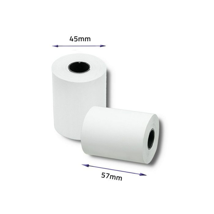Qoltec Rouleau de Papier Thermique Blanc 57 mm 20 m, 10 Unités