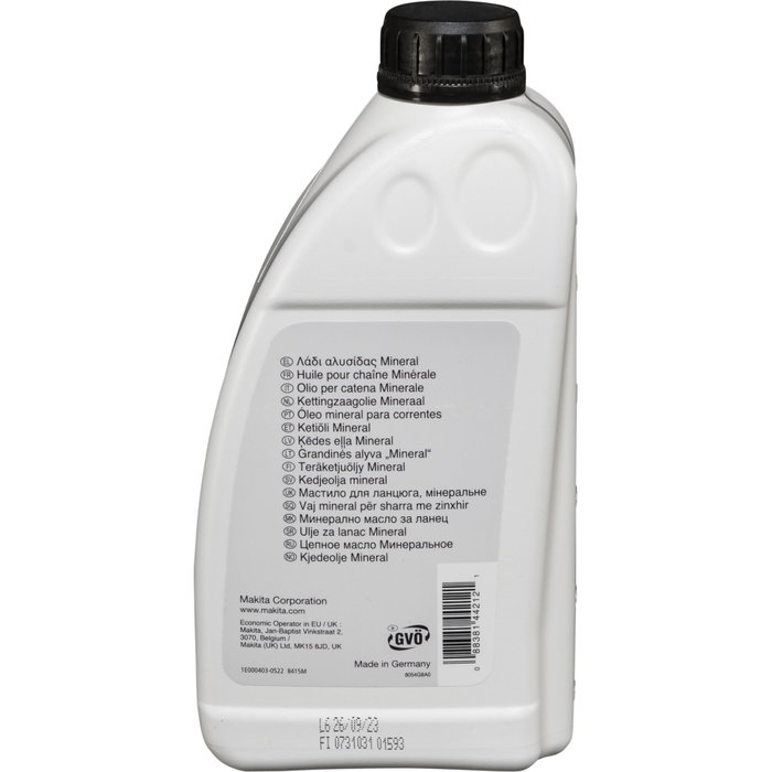 Makita 195093-1 Huile de chaîne de tronçonneuse Mineral Plus 1l Makita 195093-1 Huile de chaîne de tronçonneuse Mineral Plus 1l