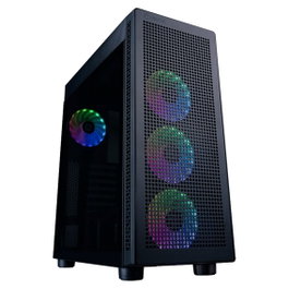 Hiditec CHA010037 Boîtier PC Gaming ATX H1 AIR ARGB USB-C Noir