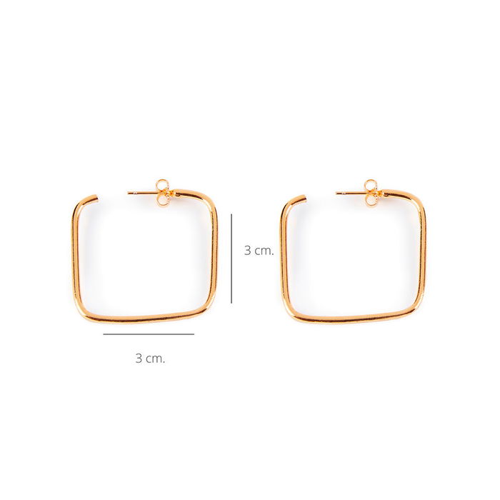 Shabama Boucles d'oreilles MOORE SQUARES or brillant Femme 1 u