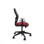 Chaise Alocén Synchro 3 positions tissu Bordeaux Maille Noir Base pyramidale noire Accoudoir 1D Sans appui-tête Roulettes 65mm nylon