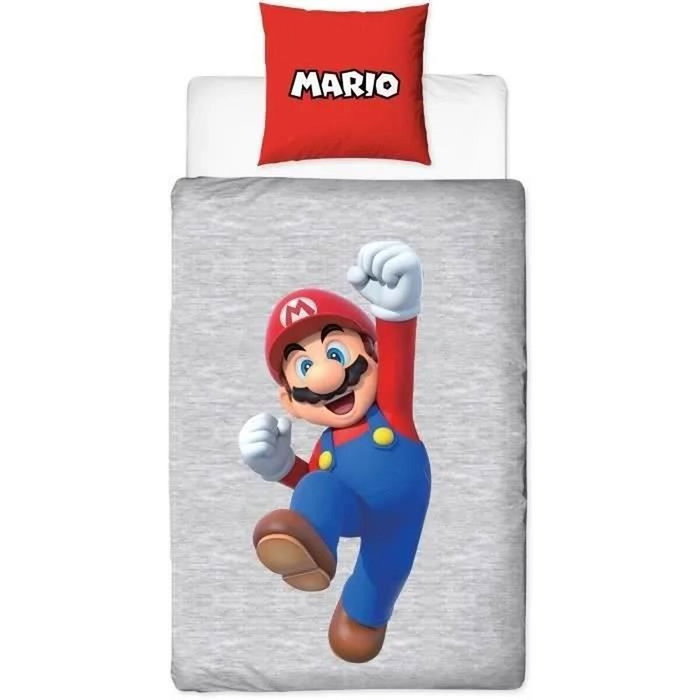 Mario Bros Parure de lit réversible Mario et Luigi, 140 x 200 cm, 2 pièces