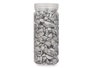 Giftdecor Bocal de pierres métallisées 10-20 mm 700 g Argent (Set de 12)