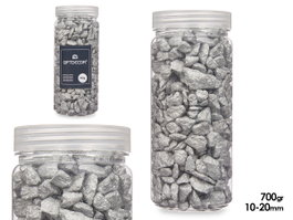 GIFTDECOR Bote Piedra 10-20 mm Metalizada Plata 700g