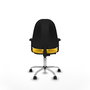 PIQUERAS Y CRESPO Chaise de bureau Algarra, simili cuir jaune, base chromée