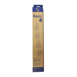 Sèche-linge mural basic avec 4 poulies blanc 47 x 5 x 5 cm fer epoxy