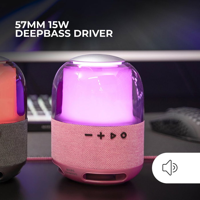 Haut-parleurs bluetooth portables Mars Gaming MSFLOWP Rose 15 W 4 W