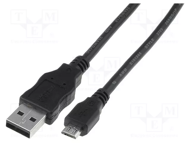 DIGITUS Câble USB 2.0 USB A vers USB B micro, 1m, noir