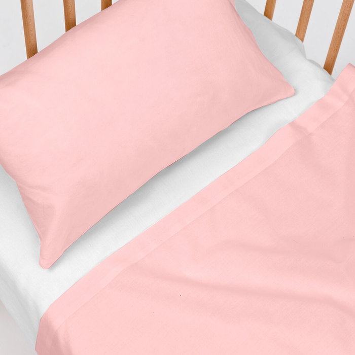 Jeu de draps pour berceau HappyFriday BASIC KIDS Rose clair