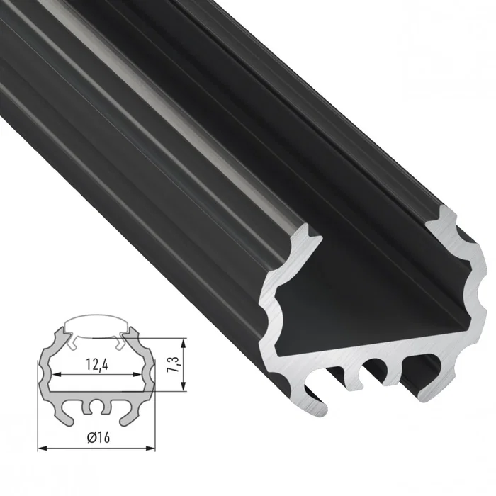 Profil Aluminium Anodizado Negro MICO 2,02M Profil Aluminium Anodizado Negro MICO 2,02M