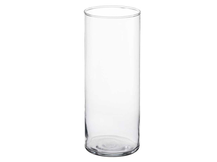 GIFTDECOR Vase Cylindrique en Verre Transparent 10cm x 25cm