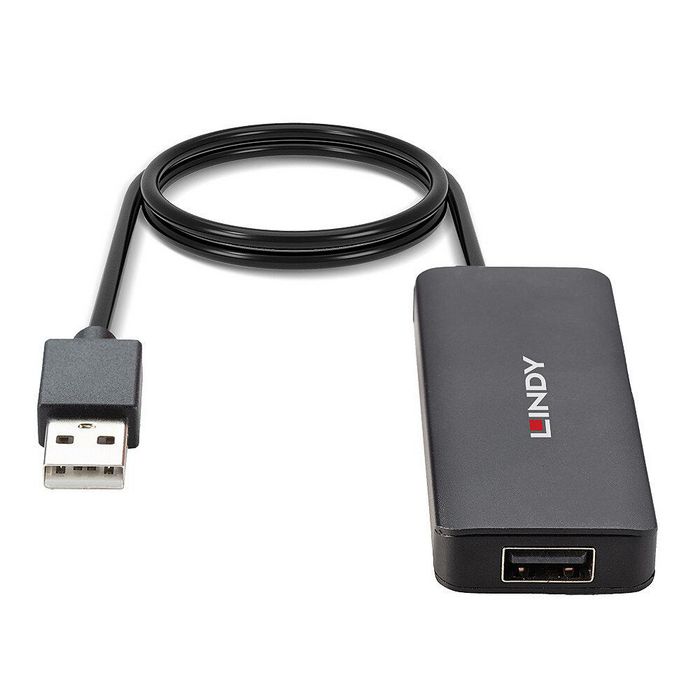 Lindy Hub USB 2.0 4 ports - Hub USB 4 ports avec alimentation externe, taux de transfert jusqu'à 480 Mbit/s, Plug & Play