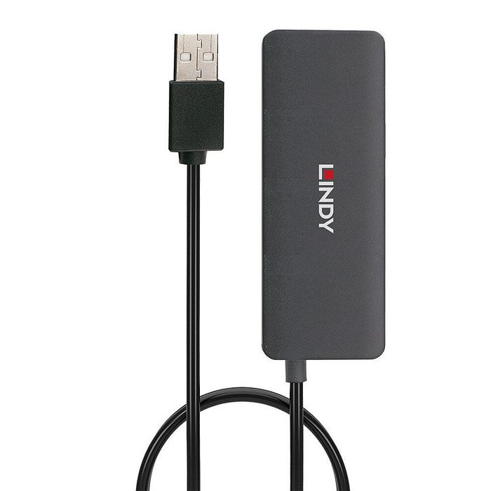 Lindy Hub USB 2.0 4 ports - Hub USB 4 ports avec alimentation externe, taux de transfert jusqu'à 480 Mbit/s, Plug & Play