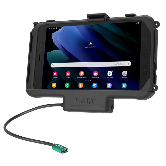 RAM Mounts Support tablette Samsung Tab Active5/3 avec dock de chargement USB-C, prise pogo, compatible housses - RAM-HOL-SAM60CPU