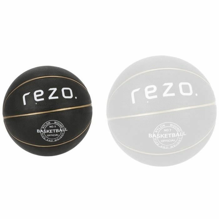 BigBuy Home Ballon de basket Rezo Taille 5 Noir et Or