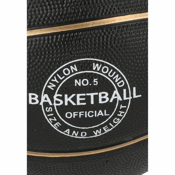 BigBuy Home Ballon de basket Rezo Taille 5 Noir et Or