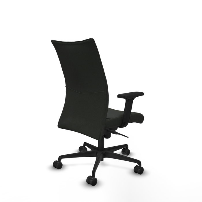 Piqueras Y Crespo Albacete confidente - Chaise de bureau avec mécanisme synchrone, tissu noir et bras 2D