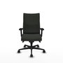 Piqueras Y Crespo Albacete confidente - Chaise de bureau avec mécanisme synchrone, tissu noir et bras 2D