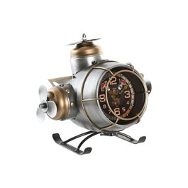 Horloge de table Home ESPRIT Doré Argenté Avion Vintage