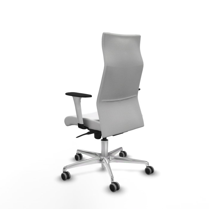 Piqueras Y Crespo Sillón Albacete blanc avec mécanisme Sincro et base aluminium