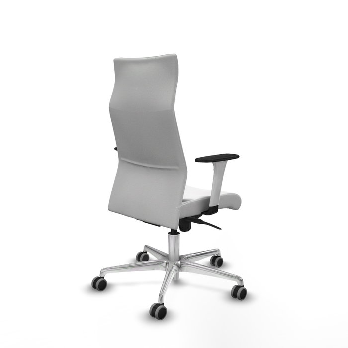 Piqueras Y Crespo Sillón Albacete blanc avec mécanisme Sincro et base aluminium