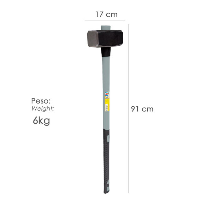 WOLFPACK LINEA PROFESIONAL Masse avec manche en fibre de verre 6 kg
