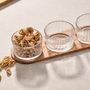 Day Set de 3 bols en verre strié et plateau en acacia