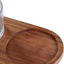 Day Set de 3 bols en verre strié et plateau en acacia