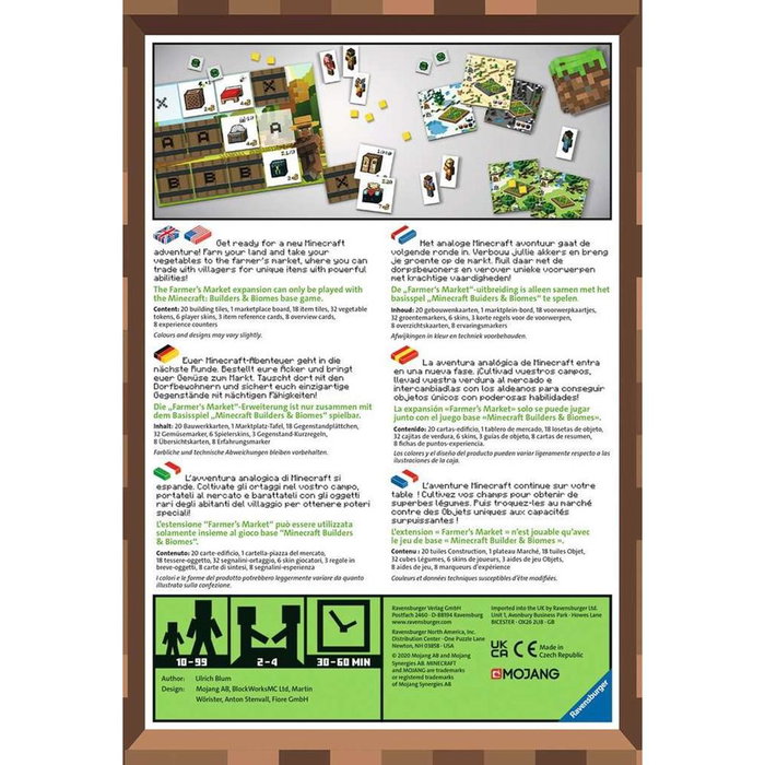 Ravensburger Extension Minecraft Farmer's Market Jeu de Société, Agriculture et Commerce, 2-4 Joueurs, dès 10 Ans Ravensburger Extension Minecraft Farmer's Market Jeu de Société, Agriculture et Commerce, 2-4 Joueurs, dès 10 Ans