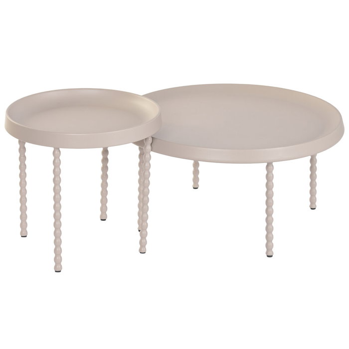 Home ESPRIT Jeu de 2 tables Crème