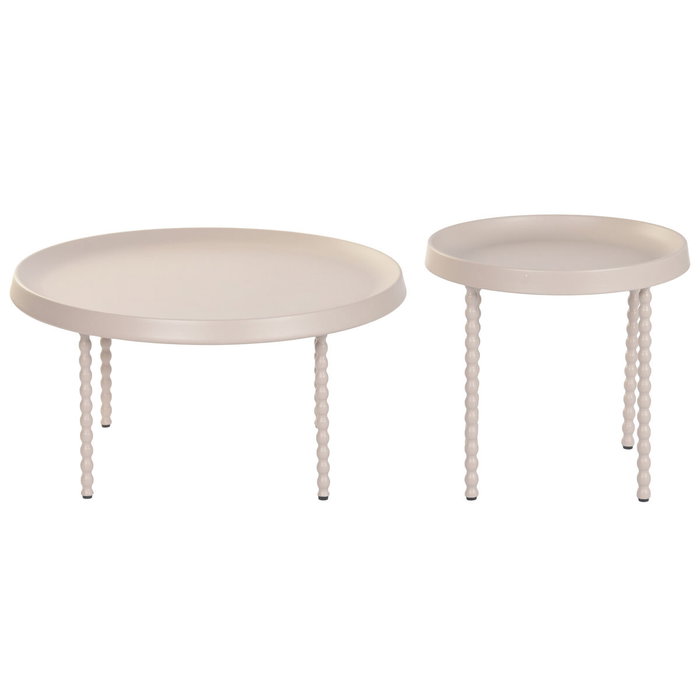 Home ESPRIT Jeu de 2 tables Crème