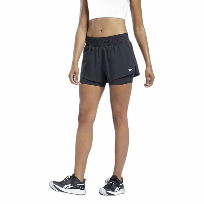 Short de Sport pour Femme Reebok Wor Run 2 In 1 Short Noir
