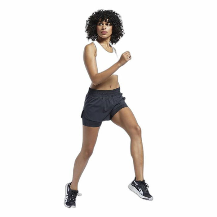 Short de Sport pour Femme Reebok Wor Run 2 In 1 Short Noir