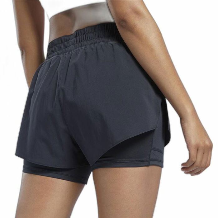 Short de Sport pour Femme Reebok Wor Run 2 In 1 Short Noir