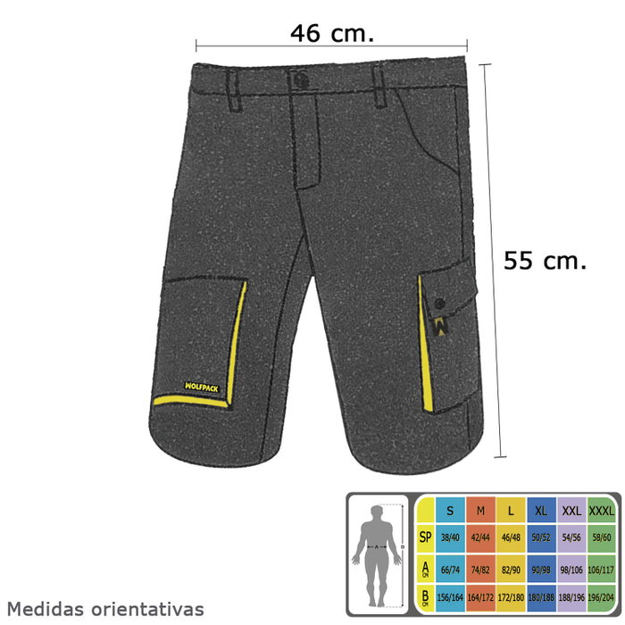 WOLFPACK LINEA PROFESIONAL Pantalon court Wolfpack Trend Taille 50/52 XL WOLFPACK LINEA PROFESIONAL Pantalon court Wolfpack Trend Taille 50/52 XL