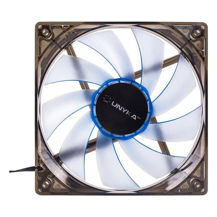 Unykach 51791 Ventilateur de Boîtier PC 120 mm LED Bleu, 9 Pales, Connecteur 3 Broches, 1200 RPM