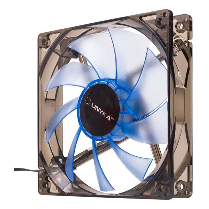 Unykach 51791 Ventilateur de Boîtier PC 120 mm LED Bleu, 9 Pales, Connecteur 3 Broches, 1200 RPM