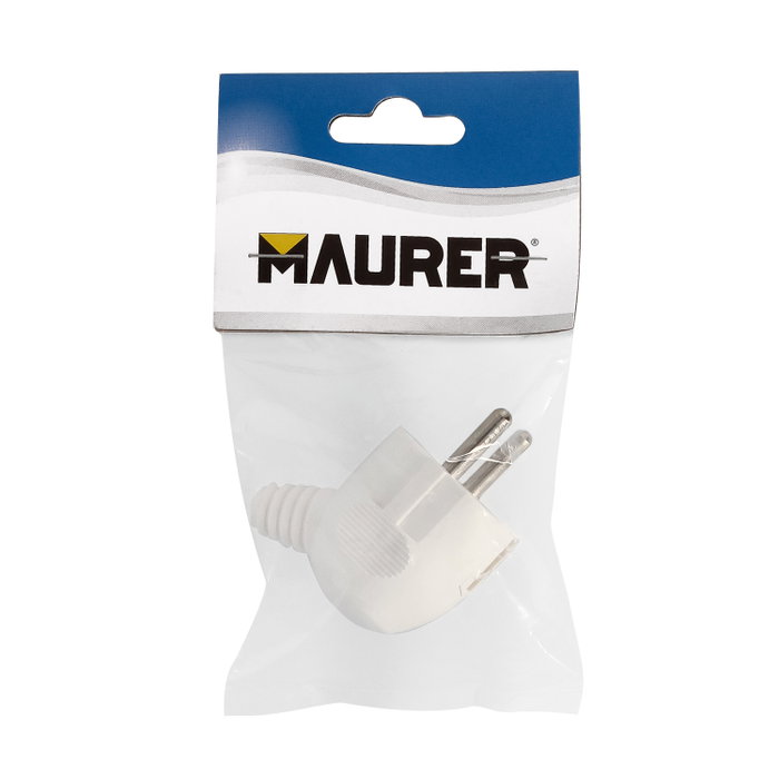 MAURER Fiche électrique mâle sortie latérale 16 A 250 V blanche