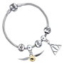 THE CARAT SHOP Bracelet argenté avec charms Deathly Hallows, Vif d'or et 3 Spellbeads - Collection Harry Potter
