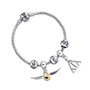 THE CARAT SHOP Bracelet Harry Potter avec charms Deathly Hallows, Snitch et Spell Beads en métal plaqué argent