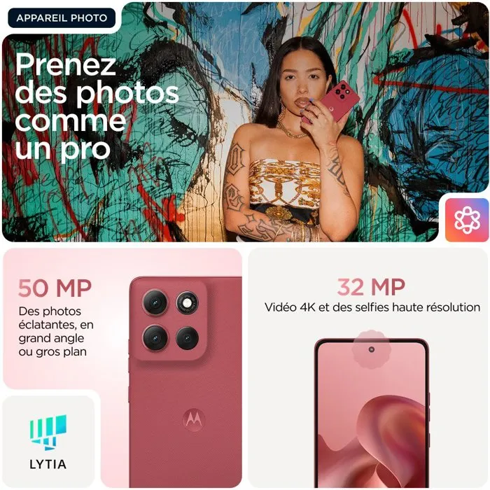 Smartphone Motorola moto g86 5G 6,67" Octa Core Mediatek Dimensity 7300 8 GB RAM 256 GB Rose Smartphone Motorola moto g86 5G 6,67" Octa Core Mediatek Dimensity 7300 8 GB RAM 256 GB Rose