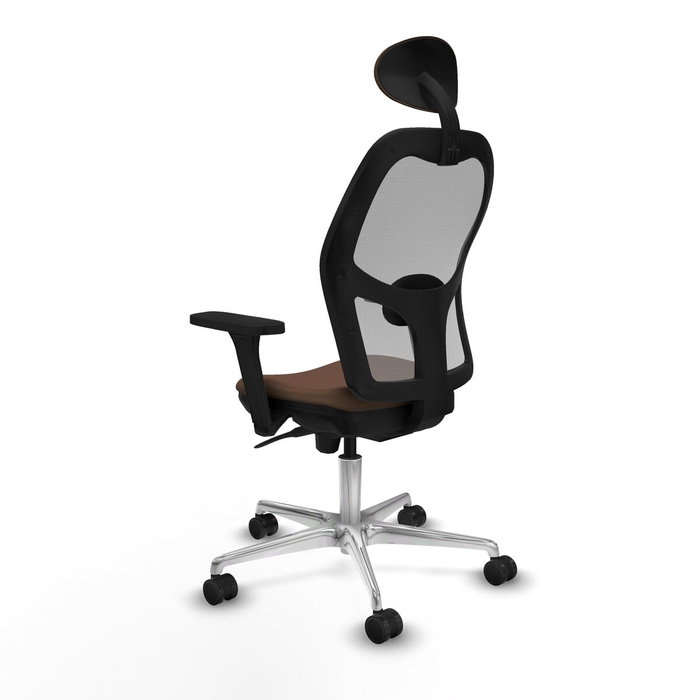 Piqueras y Crespo Chaise de Bureau avec Appui-tête 3D086N1 Gris Brun foncé Piqueras y Crespo Chaise de Bureau avec Appui-tête 3D086N1 Gris Brun foncé