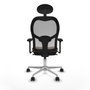 Piqueras y Crespo Chaise de Bureau avec Appui-tête 3D086N1 Gris Brun foncé