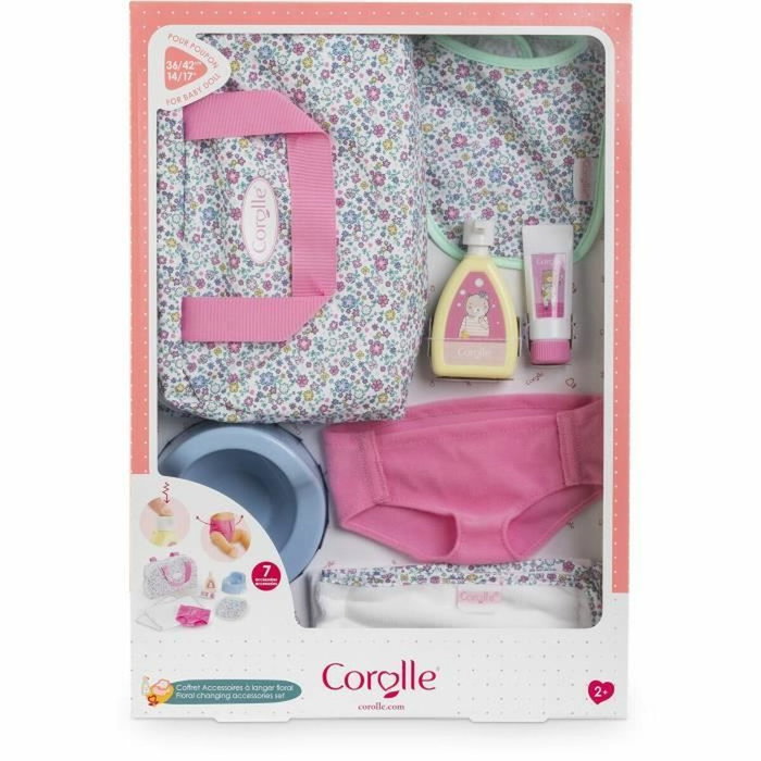 Corolle Coffret Accessoires à Langer Floral - 7 accessoires Corolle Coffret Accessoires à Langer Floral - 7 accessoires