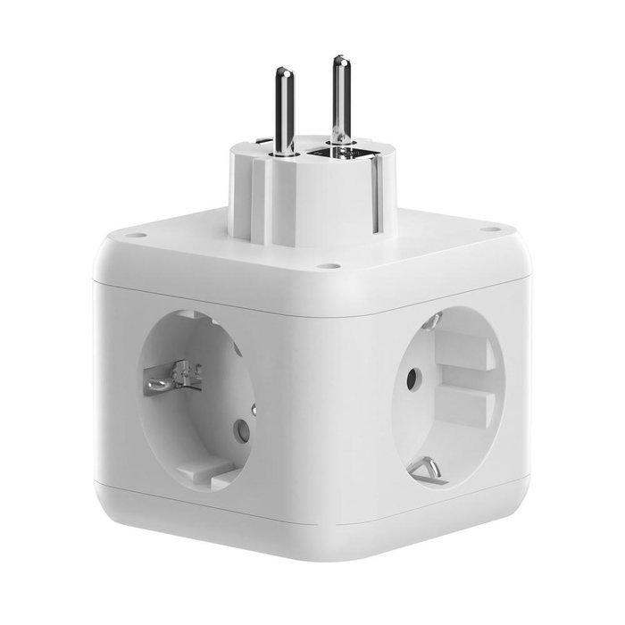Mars Gaming MDCUBE20W Chargeur Murale Cube 20W GaN - Multiprise avec 3 Prises SCHUKO et 4 Ports USB, Charge Rapide PD 20W - Blanc