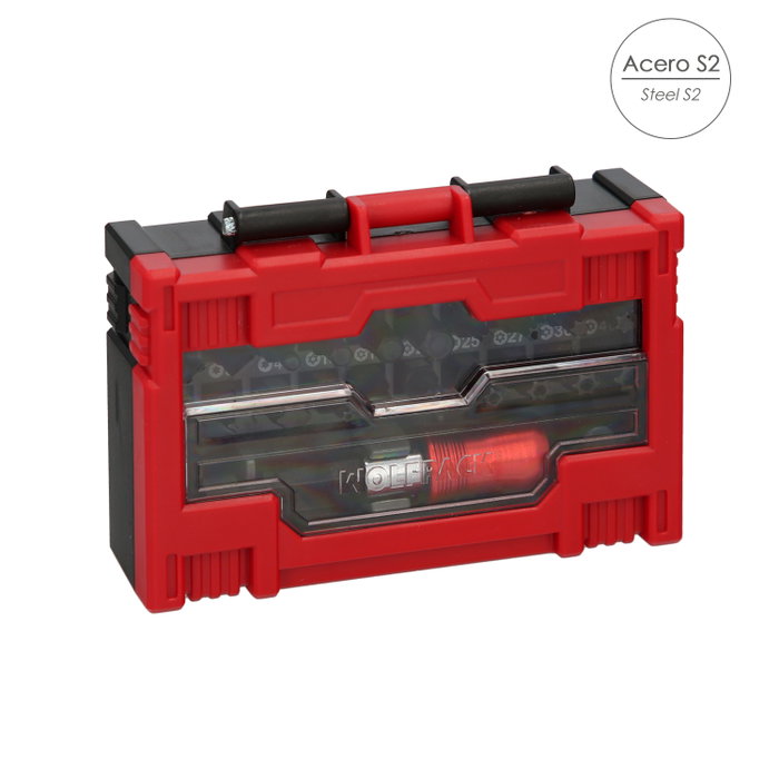 WOLFPACK LINEA PROFESIONAL Jeu de 32 embouts en acier S2 PLUS avec adaptateur rapide WOLFPACK LINEA PROFESIONAL Jeu de 32 embouts en acier S2 PLUS avec adaptateur rapide