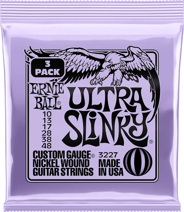 Ernieball Slinky Ultra 10-48 Tripack (3) Jeu de cordes pour guitare électrique nickelées - calibres .010 à .048