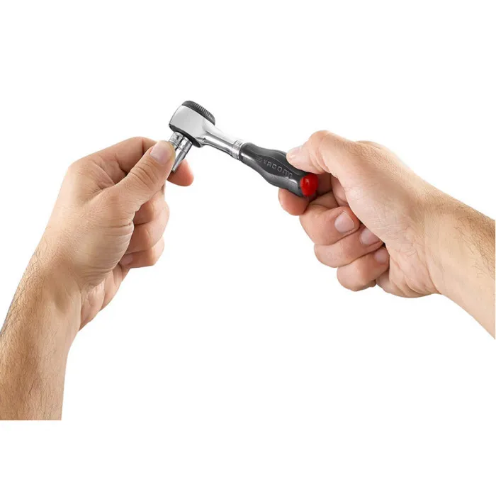 Facom R.360PB - Cliquet 1/4" à manche hélicoïdal rotatif - Mécansime rotatif accélère le serrage - Poignée antidérapante et résistante - Inversion par paume